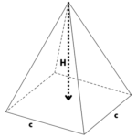 Volume de la pyramide à base carrée